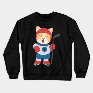 Hokey Cute Puppy Dog Player - Kids gift product Crewneck Sweatshirt